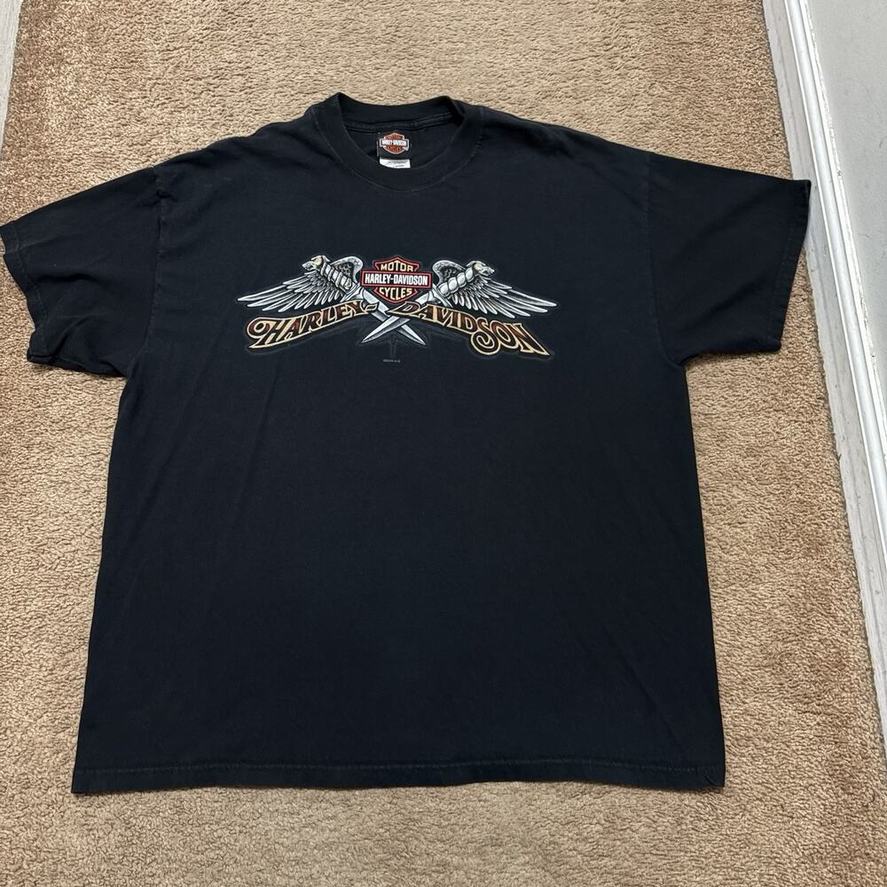 2006 Dudley Perkins Harley Davidson Sz XL Short Sleeve Wings Daggers